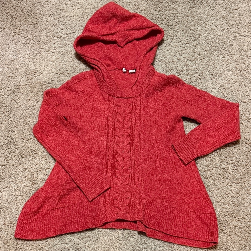 Anthropologie Moth Wool  Fireside Cable
Knit Hoodie - Small